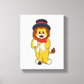 Toile Lion comme Gentleman avec Casquette (Recto)