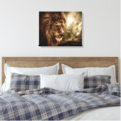Toile Lion contre ciel orageux (Insitu(Chambre))