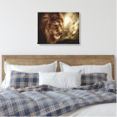 Toile Lion contre ciel orageux (Insitu(Chambre))