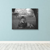 Toile Lion dans l'herbe (Insitu (Plancher de Bois))