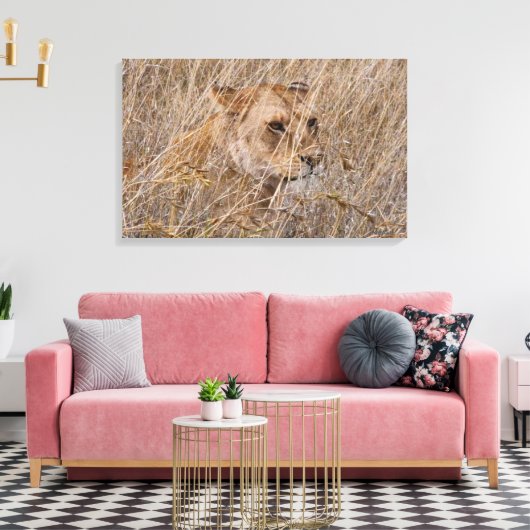 Toile Lion dans l'herbe (Insitu(Salon))