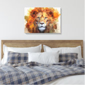 Toile Lion d'aquarelle Majestic (Insitu(Chambre))