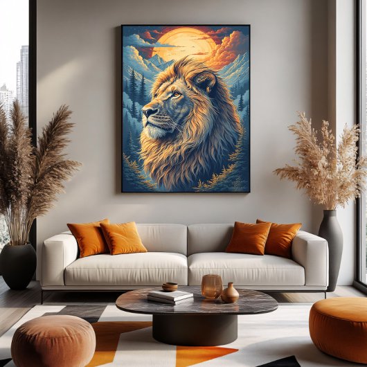 Toile Lion de montagne doré