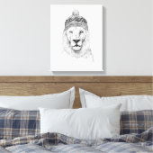 Toile Lion d'hiver (bw) (Insitu(Chambre))