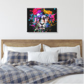 Toile Lion Éclaboussé de Couleurs (Insitu(Chambre))