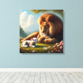 Toile Lion et agneau (Insitu (Plancher de Bois))