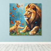 Toile Lion Et Cub (Insitu (Plancher de Bois))