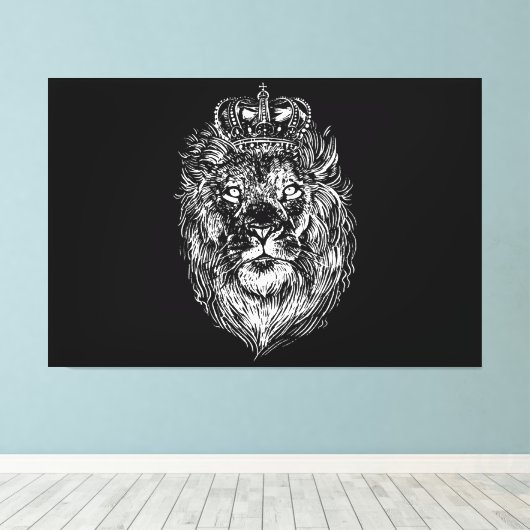 Toile lion head design witwonderful charisma (Insitu (Plancher de Bois))