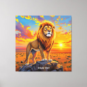 Toile Lion Imaginaire Rocher du désert