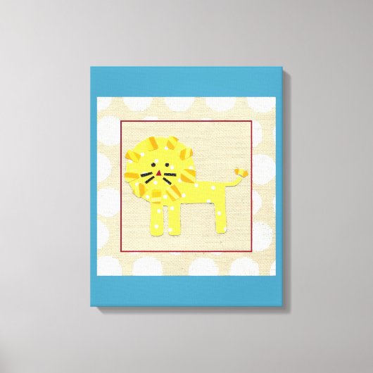 Toile Lion jaune avec Pois blancs (Recto)