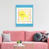 Toile Lion jaune avec Pois blancs (Insitu(Salon))