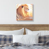 Toile Lion King | Aquarelle de l'animal Lion Homme (Insitu(Chambre))