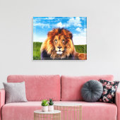 Toile Lion Le Roi de Forêt-15475 (Insitu(Salon))