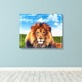 Toile Lion Le Roi de Forêt-15475 (Insitu (Plancher de Bois))