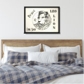 Toile Lion Le zodiaque encadré (Insitu(Chambre))