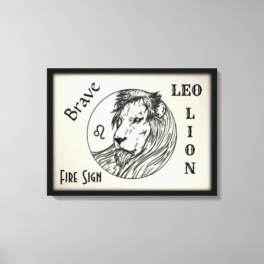 Toile Lion Le zodiaque encadré (Recto)
