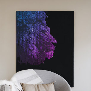 Toile Lion lettres   Animal numérique   Safari d'art per