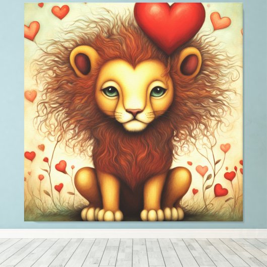 Toile Lion Love 1 (Insitu (Plancher de Bois))