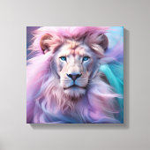 Toile Lion majestueux avec fourrure pastel en soie - Eth (Recto)