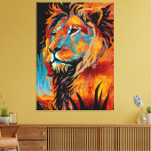 Toile Lion majestueux protégeant les forêts (Insitu(Salon))