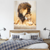 Toile Lion masculin et féminin en amour (Insitu(Chambre))