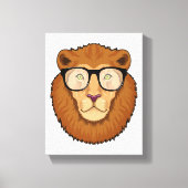 Toile Lion Nerd avec lunettes (Recto)