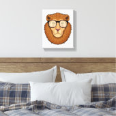 Toile Lion Nerd avec lunettes (Insitu(Chambre))
