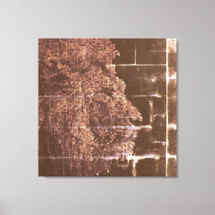Toile Lion numérique foncé dans la lumière