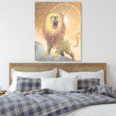 Toile Lion Orange Crayon Fin (Insitu(Chambre))
