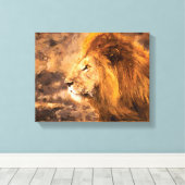 Toile Lion Painting Golden King (Insitu (Plancher de Bois))