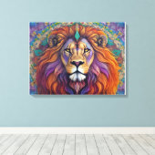 Toile lion psychédélique avec kaléidoscope (Insitu (Plancher de Bois))