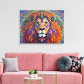 Toile lion psychédélique avec kaléidoscope (Insitu(Salon))