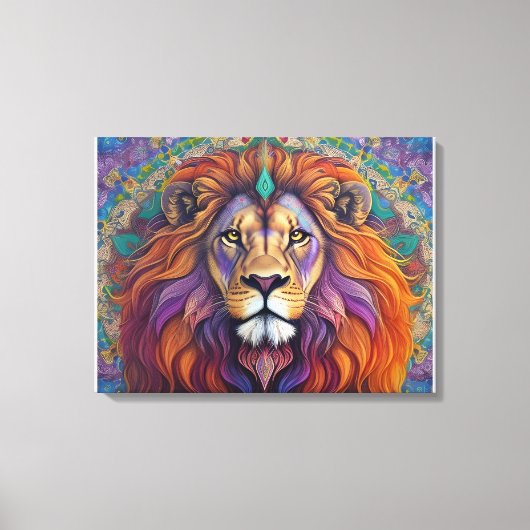 Toile lion psychédélique avec kaléidoscope (Recto)