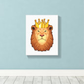 Toile Lion roi avec couronne (Insitu (Plancher de Bois))