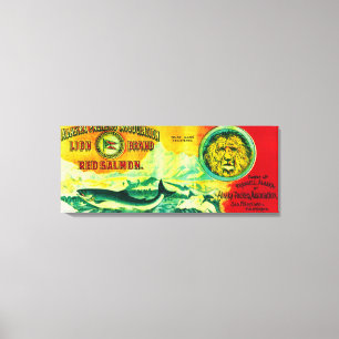 Toile Lion Saumon Can LabelWrangell, AK