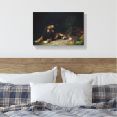 Toile Lion Snapping à un papillon (Insitu(Chambre))