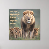 Lion Wall Art - Force, Protection & Cour de famill