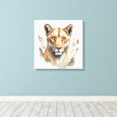 Toile Lionne aquarelle (Insitu (Plancher de Bois))