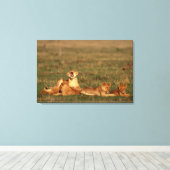 Toile Lions dans la savane (Insitu (Plancher de Bois))