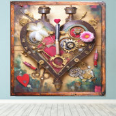 Toile Lipstick Flowers Heart Steampunk Series (Insitu (Plancher de Bois))