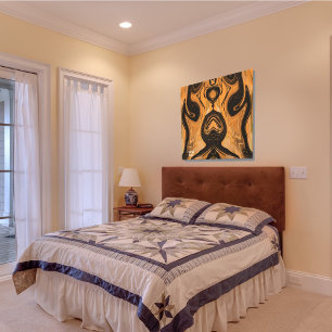 Toile liquéfiée de marbre abstrait brun unique