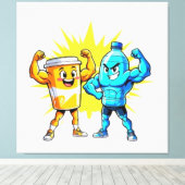 Toile Liquid Strength – Funny Juice & Water Muscle Desig (Insitu (Plancher de Bois))