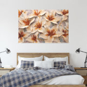 Toile Lis Blancs aux Centres Dorés Abstrait Texturé (Insitu(Chambre))