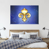 Toile Lis d'or sur fond bleu (Insitu(Chambre))