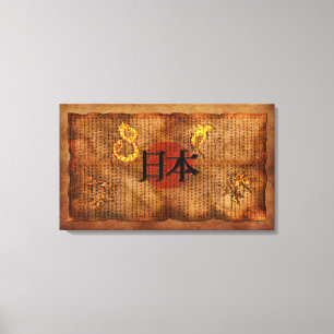 Toile LITTÉRATURE JAPONAISE Poster d'art de style antiqu