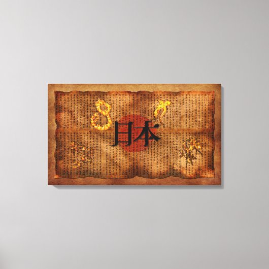 Toile LITTÉRATURE JAPONAISE Poster d'art de style antiqu (Recto)