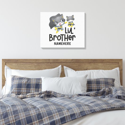 Toile Little Brother Superhero Chat Nom personnalisé (Insitu(Chambre))