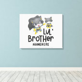 Toile Little Brother Superhero Chat Nom personnalisé (Insitu (Plancher de Bois))