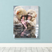 Toile Little Monkeys | Hot Springs, Japon (Insitu (Plancher de Bois))