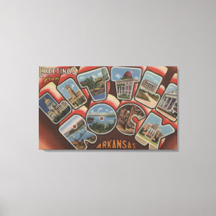 Toile Little Rock, Arkansas - Grandes Lettres Scènes 2